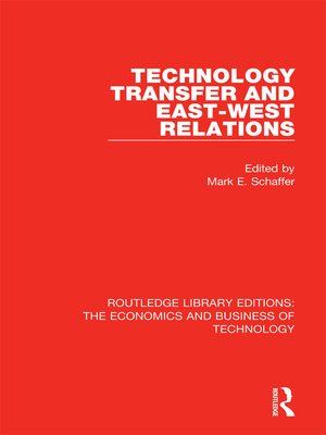 cover image of Technology Transfer and East-West Relations